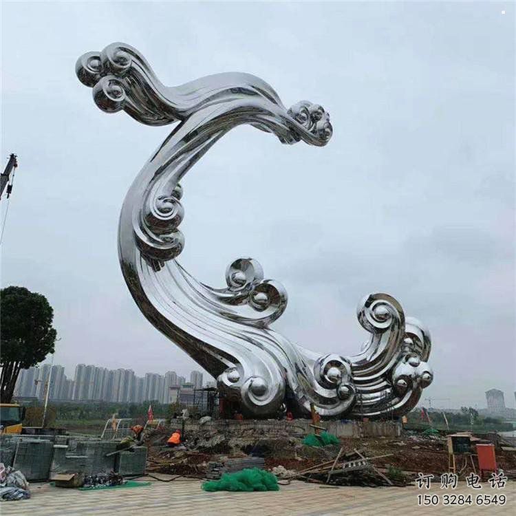 祥云雕塑批發(fā)，拉絲工藝，不銹鋼祥云雕塑承接