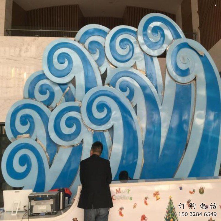 仿真云朵雕塑，鏤空景觀雕塑，烤漆制造