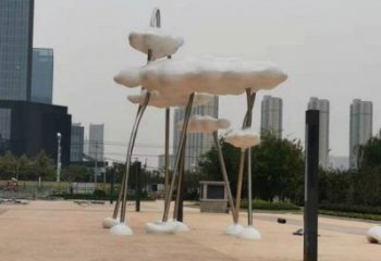 云朵雕塑承接，鍛造工藝，鏤空云朵雕塑抽象訂做