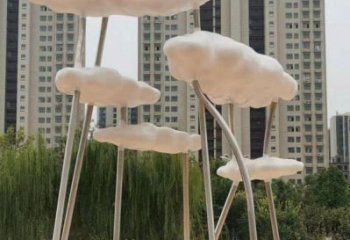 云朵雕塑服務(wù)商，創(chuàng)意雕塑，鏤空云朵雕塑訂做