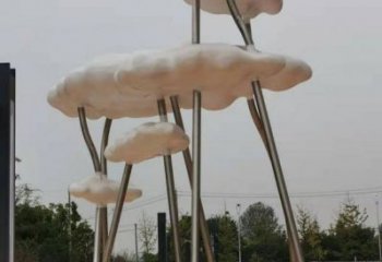 云朵雕塑精選，美陳雕塑，不銹鋼鏤空云朵雕塑通用