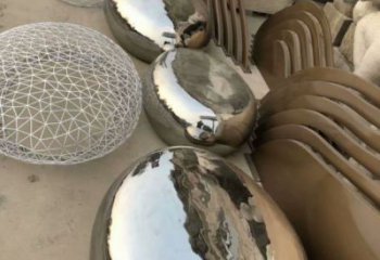 廣場坐凳雕塑，抽象景觀雕塑，鏡面效果