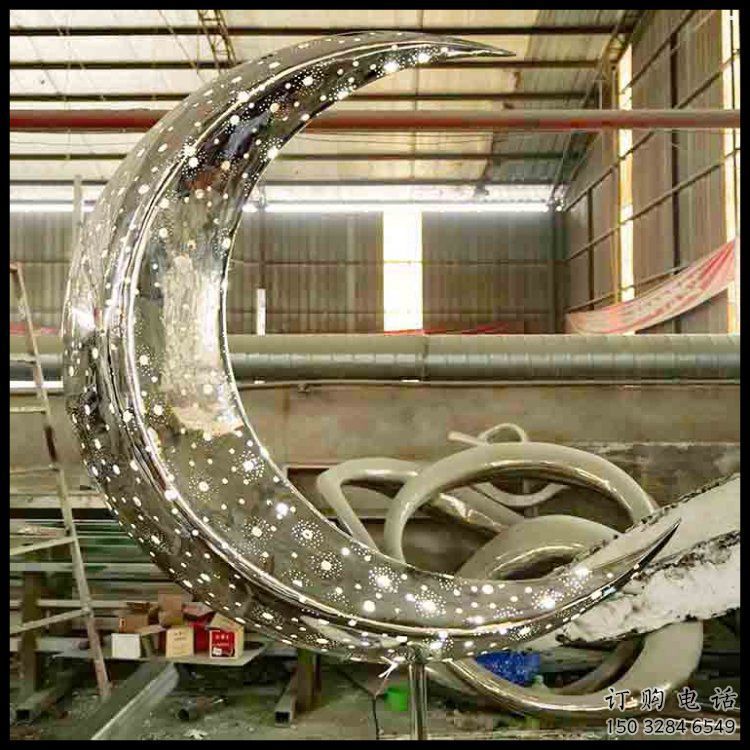 月亮雕塑標(biāo)準(zhǔn)，廣場(chǎng)雕塑，鏤空月亮雕塑廠家供給