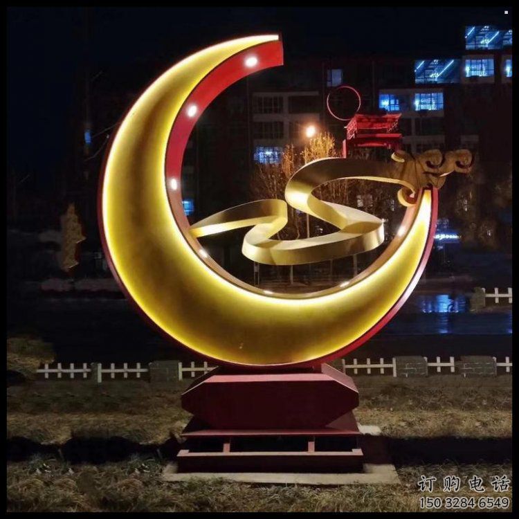 月亮雕塑工廠標(biāo)準，多彩藝術(shù)，景觀鏤空月亮雕塑供應(yīng)