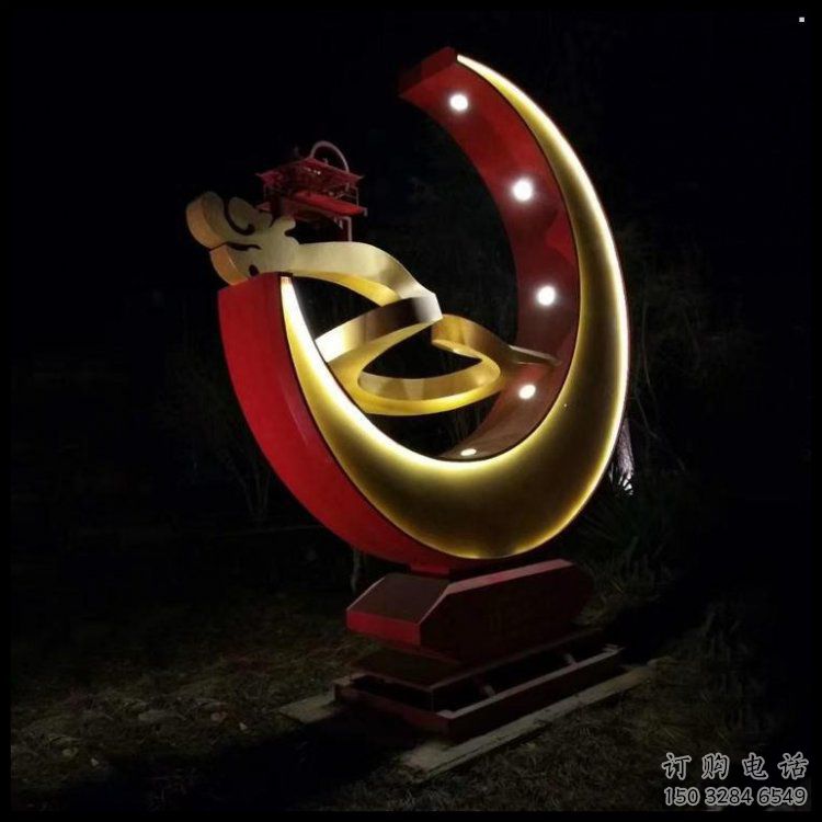 月亮雕塑制造，街景小品，景觀鏤空月亮雕塑優(yōu)價