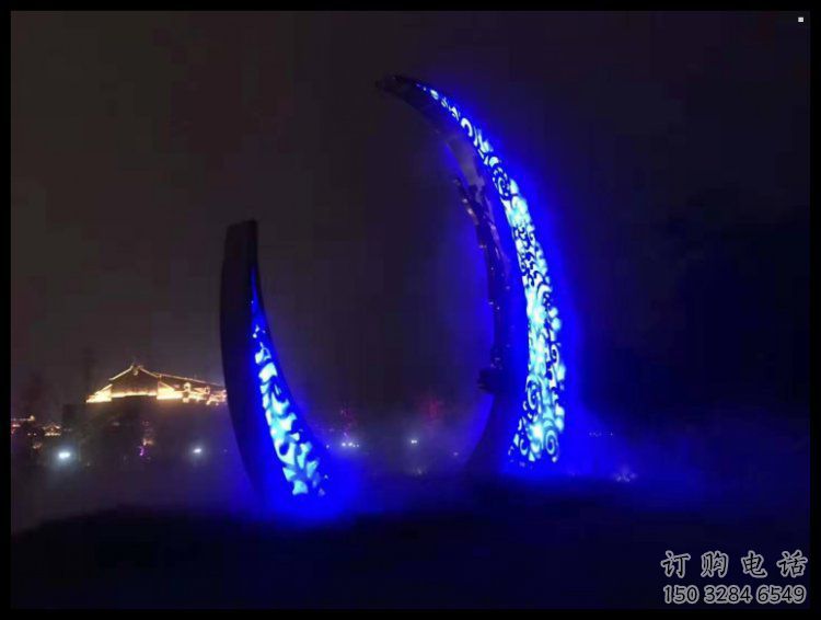 房地產(chǎn)月牙雕塑，仿古景觀雕塑，噴砂制造