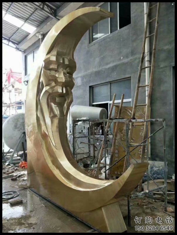 月神雕塑精選，街頭藝術(shù)，不銹鋼月神雕塑承接