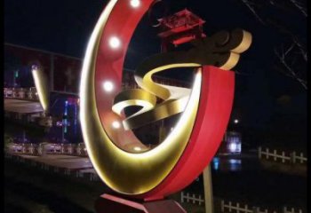 月亮雕塑觀賞型，街景小品，鏤空月亮雕塑主題常用