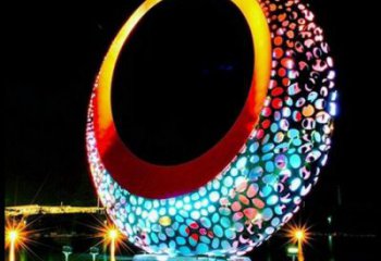 月牙雕塑常用，景觀概念，鏤空月牙雕塑廠家展品