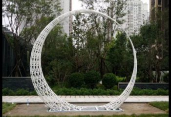 月牙雕塑制造，歐式風格，鏤空月牙雕塑廠家定價