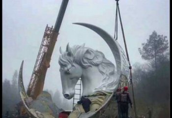 月亮雕塑通用，陸地?cái)[件，各類月亮馬頭雕塑點(diǎn)擊