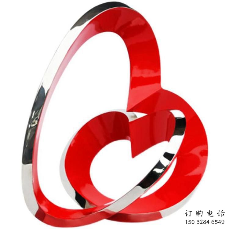 鍛鋼雙環(huán)雕塑選用，小區(qū)擺件，大型不銹鋼雙環(huán)雕塑公司