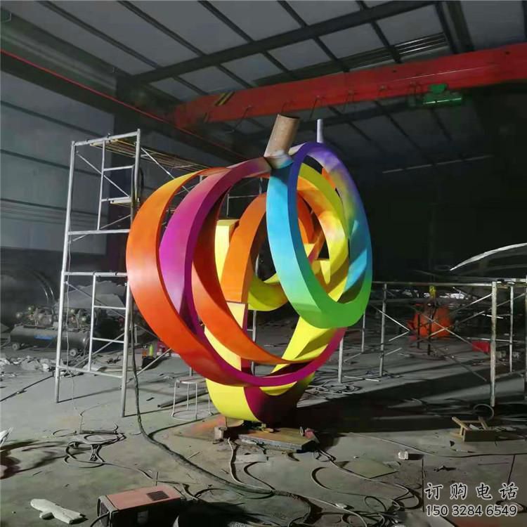 雙環(huán)雕塑常用，景觀概念，不銹鋼雙環(huán)雕塑廠家展品