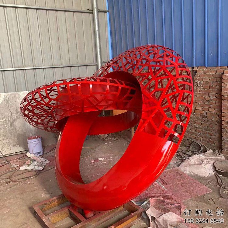雙環(huán)雕塑預(yù)定，城區(qū)小品，不銹鋼雙環(huán)雕塑制造商