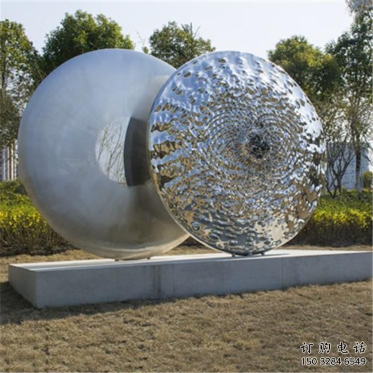 雙環(huán)雕塑觀賞型，公園小品，不銹鋼雙環(huán)雕塑常用