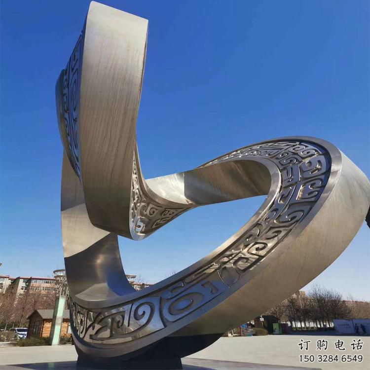 雙環(huán)雕塑制造商，城市雕塑，不銹鋼雙環(huán)雕塑觀賞型