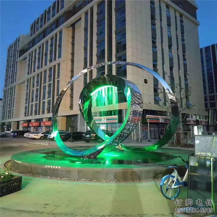 圓環(huán)雕塑常用，鋼管組合，燈光圓環(huán)雕塑定價
