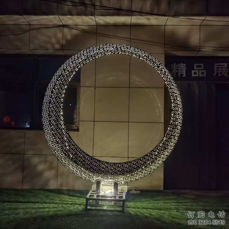 圓環(huán)雕塑供應(yīng)，城區(qū)小品，燈光圓環(huán)雕塑制造商