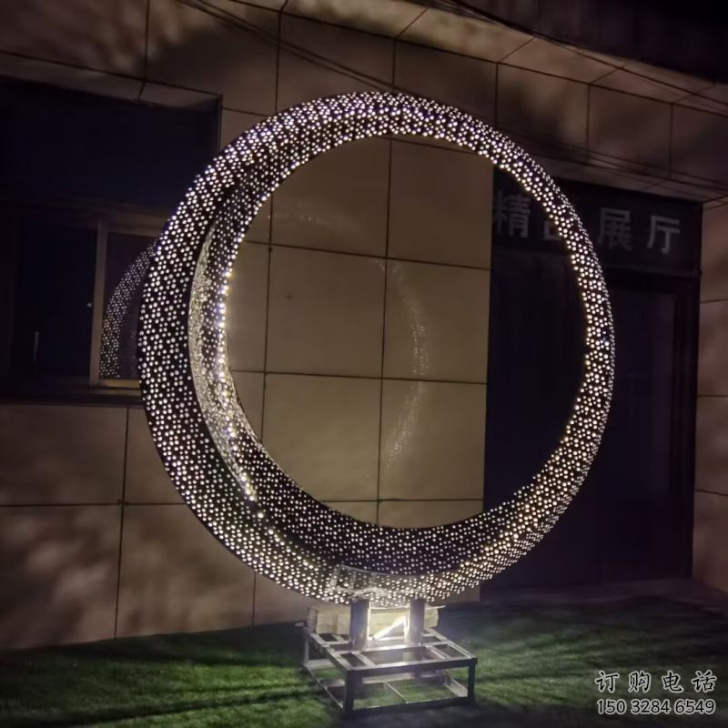 圓環(huán)雕塑通用，街道標(biāo)識(shí)，燈光圓環(huán)雕塑承接