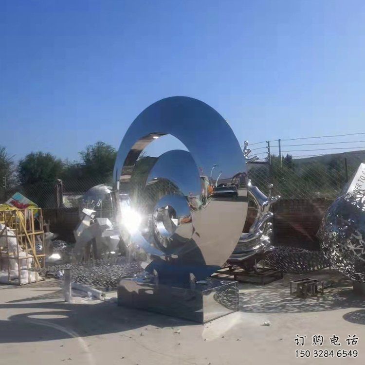 公園圓環(huán)雕塑，噴砂發(fā)光雕塑，鍛造工藝