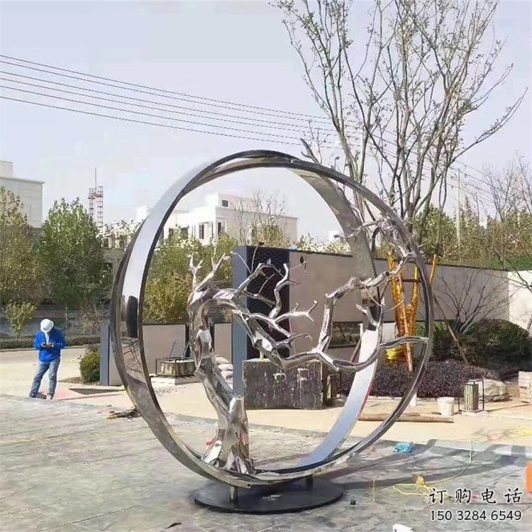 景墻圓環(huán)雕塑專供，美陳雕塑，社區(qū)烤漆圓環(huán)雕塑預(yù)定