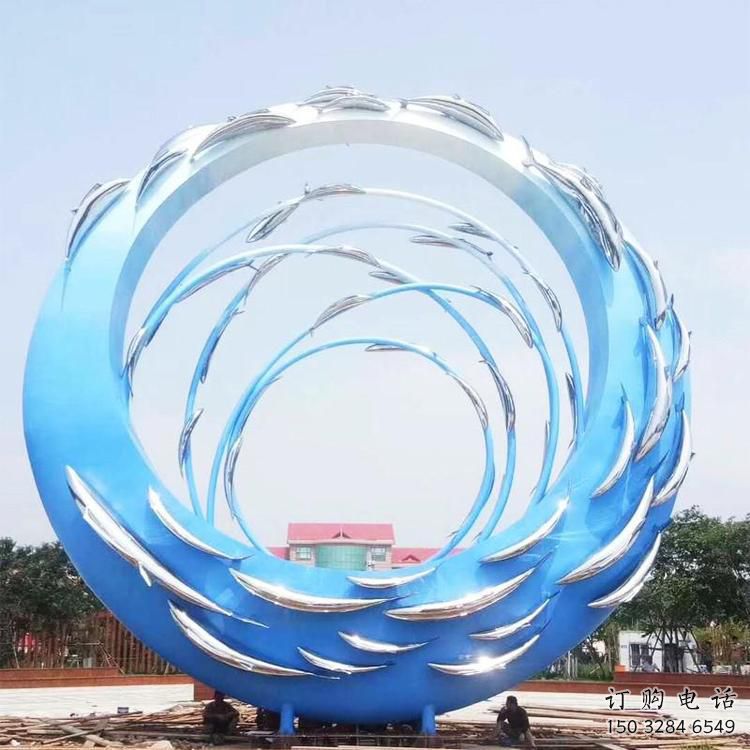 景區(qū)圓環(huán)雕塑觀賞型，公園小品，別墅烤漆圓環(huán)雕塑生產(chǎn)商
