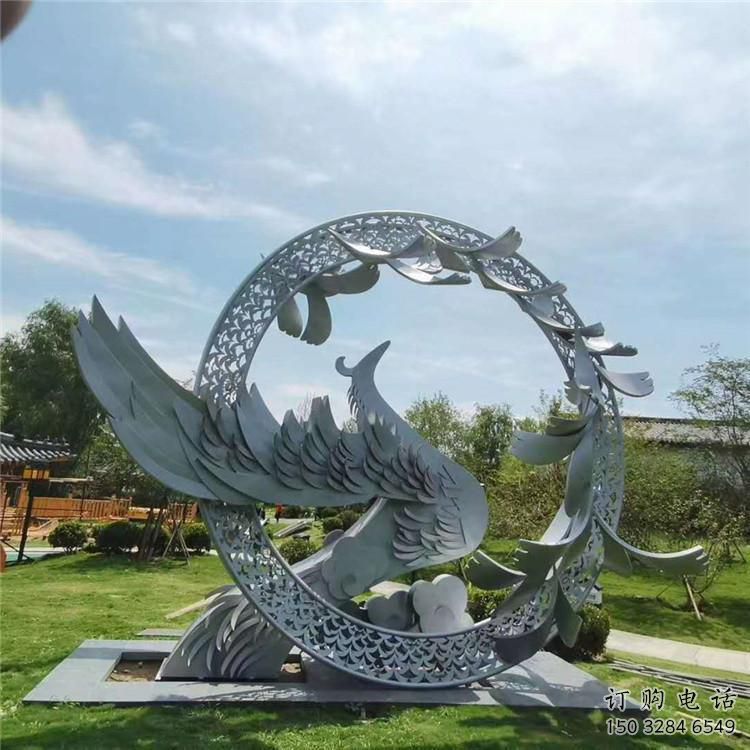 小圓環(huán)雕塑承接，景區(qū)案例，烤漆圓環(huán)雕塑承接