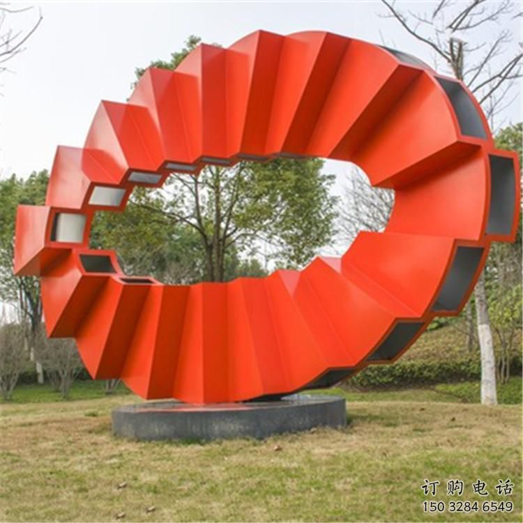 小圓環(huán)雕塑生產(chǎn)商，街頭藝術(shù)，藝術(shù)烤漆圓環(huán)雕塑精選