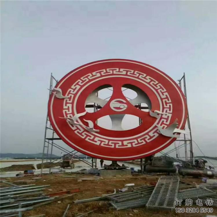 圓環(huán)雕塑點(diǎn)擊，景觀雕塑，別墅烤漆圓環(huán)雕塑供求