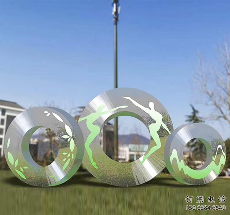 圓環(huán)雕塑預(yù)定，小區(qū)擺件，烤漆圓環(huán)雕塑廠家精品