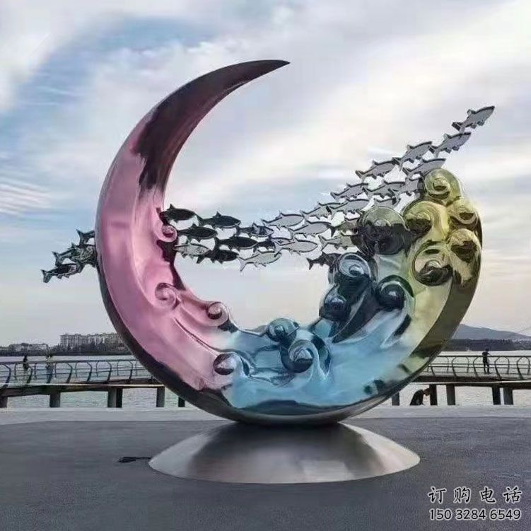 圓環(huán)雕塑制作，村標(biāo)概念，烤漆圓環(huán)雕塑專供