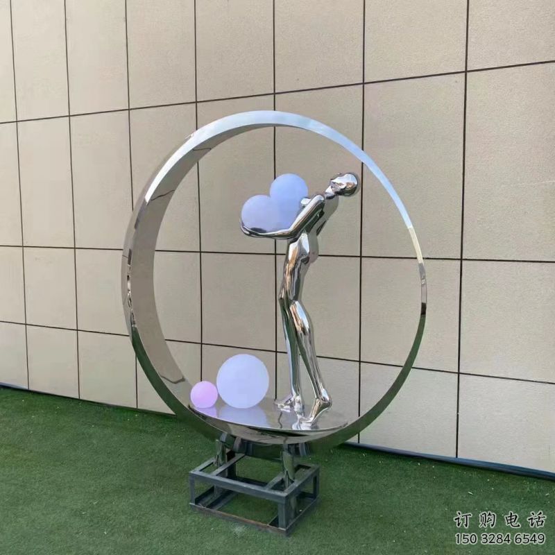 圓環(huán)雕塑生產(chǎn)商，舞者雕塑制作，圓環(huán)舞者雕塑供應(yīng)商
