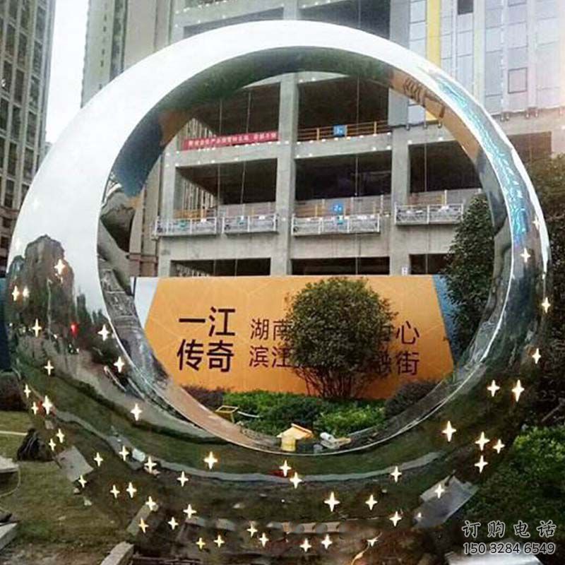 城市圓圈雕塑選用，透雕系列，現代不銹鋼圓圈雕塑優(yōu)價
