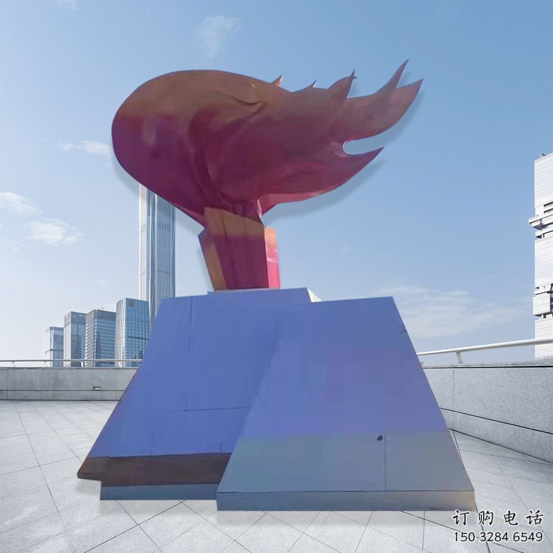 火把景觀雕塑特供，地標(biāo)擺件，景觀不銹鋼火把雕塑選用