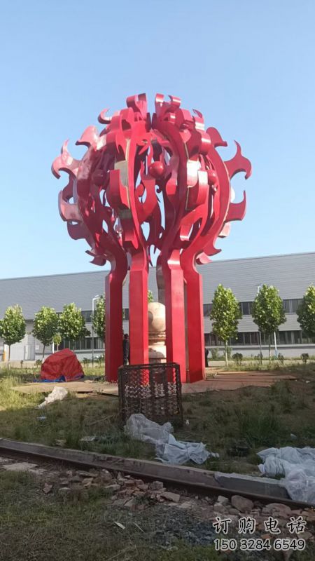 火球雕塑，精神堡壘火球雕塑落地展示