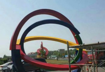 雙環(huán)雕塑制造，歐式風格，不銹鋼雙環(huán)雕塑廠家定價
