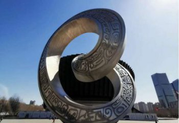 雙環(huán)雕塑提供，美陳雕塑，不銹鋼雙環(huán)雕塑承接