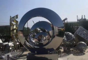 步行街圓環(huán)雕塑，鍛造景觀雕塑，鏤空方式