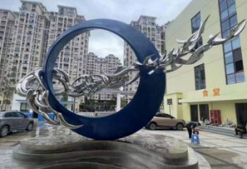 圓環(huán)雕塑定做，小區(qū)擺件，烤漆圓環(huán)雕塑制作