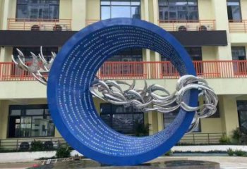 圓環(huán)雕塑供求，美陳雕塑，烤漆圓環(huán)雕塑優(yōu)選