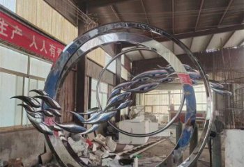 圓環(huán)雕塑觀賞型，廣場系列，民俗烤漆圓環(huán)雕塑優(yōu)選