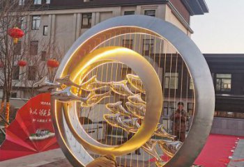 圓環(huán)雕塑精品，景觀概念，烤漆圓環(huán)雕塑通用