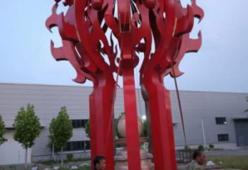 火球雕塑，精神堡壘火球雕塑落地展示