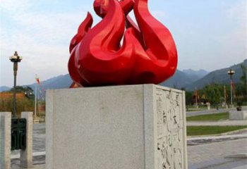 景觀火焰雕塑供需，廣場雕塑，不銹鋼火焰雕塑定制