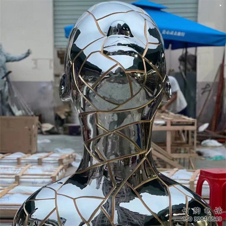 白鋼人頭像雕塑制造商，鋼管組合，鏡面人頭像雕塑優(yōu)選