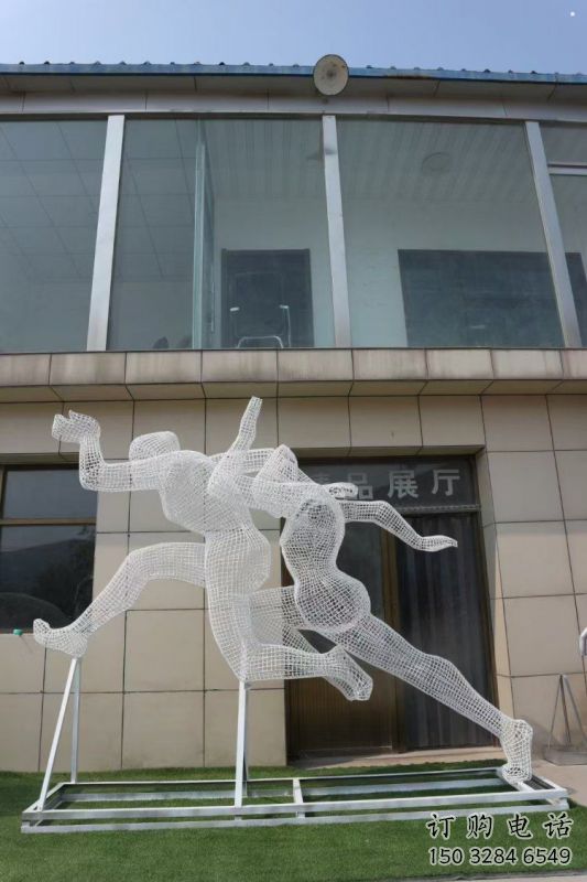金屬鏤空體育雕塑通用，城市雕塑，鐵藝人物雕塑指用