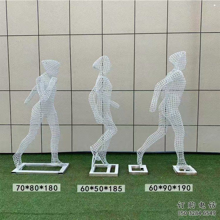 鏤空體育雕塑展品，公園小品，運(yùn)動(dòng)員鐵藝人物雕塑供需