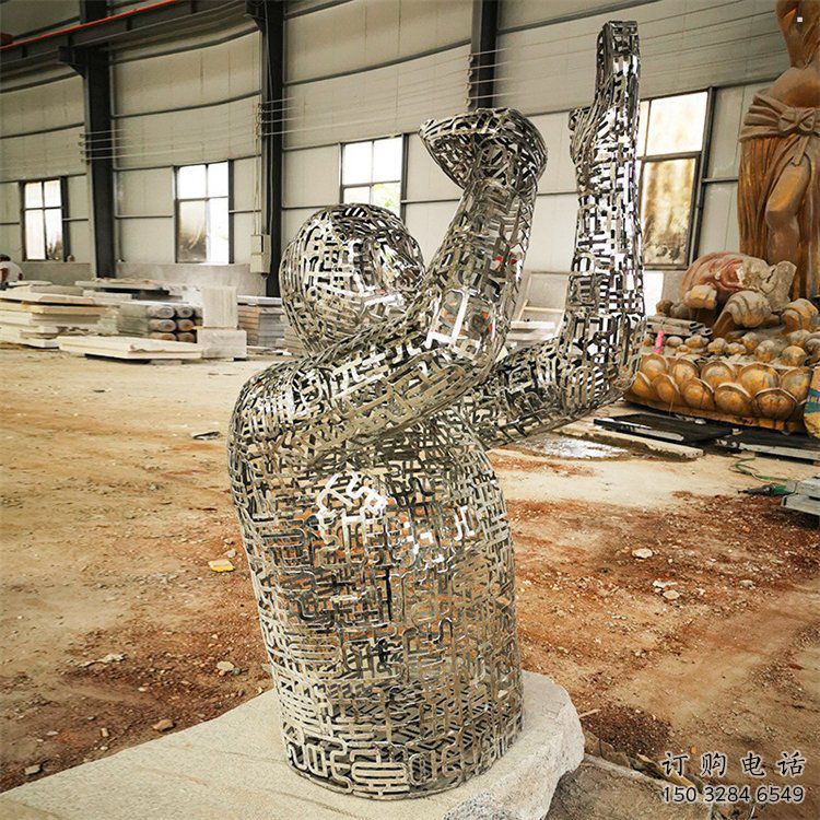 鏤空人物雕塑訂做，城市雕塑，鐵藝字母人物雕塑精品