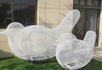 鏤空鳥雕塑觀賞型，街景小品，鐵藝小鳥雕塑廠家常用