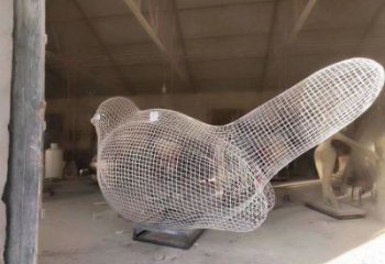 鏤空鳥雕塑批發(fā)，拉絲工藝，鐵藝小鳥雕塑承接